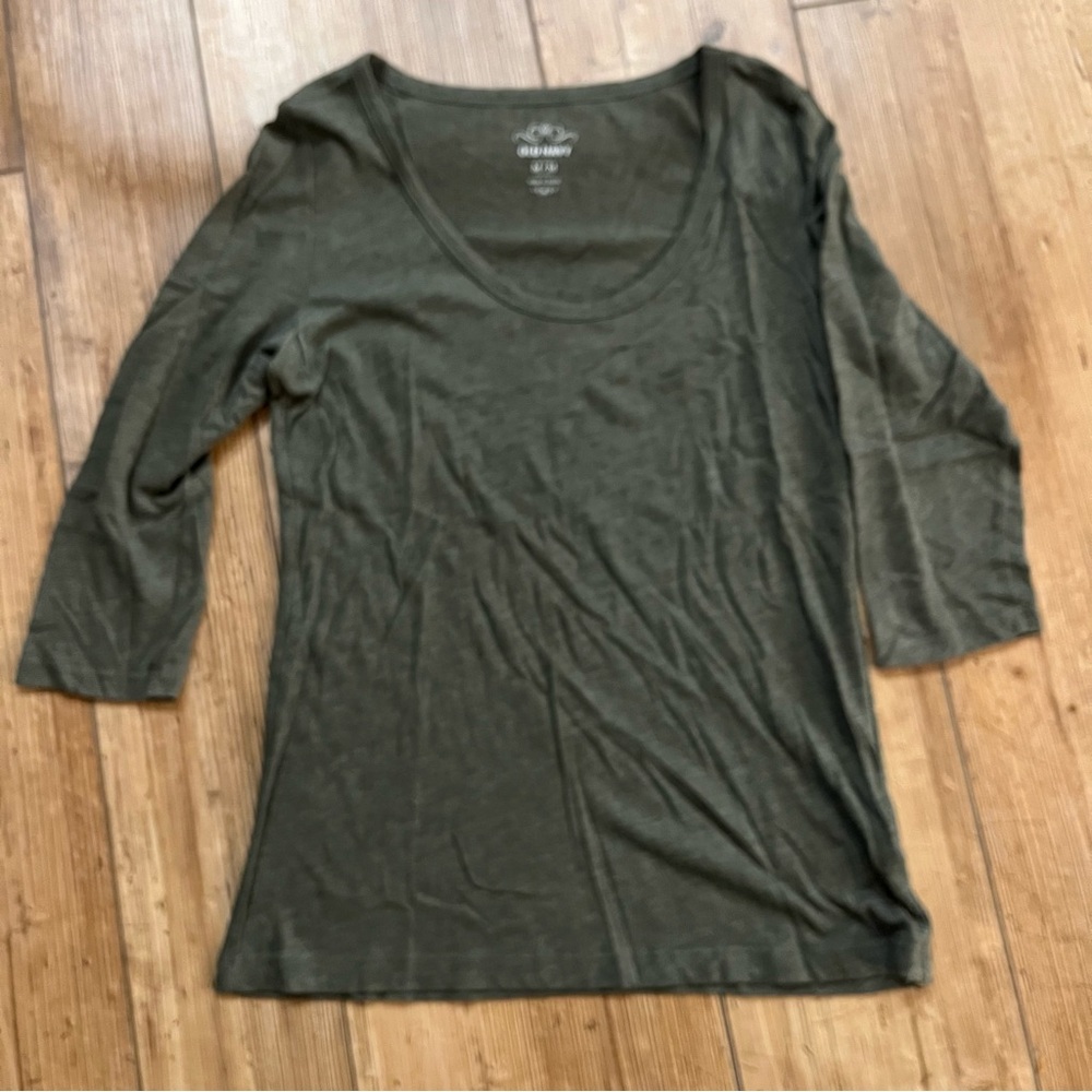 Old Navy Dark Green Scoop Neck Top